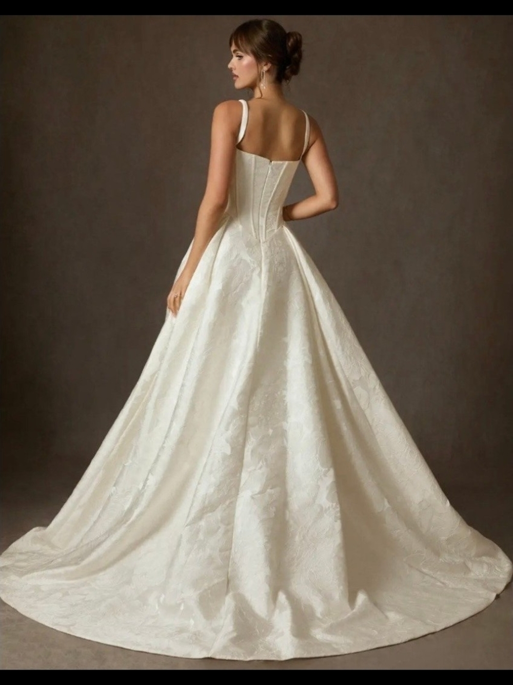 Azazie Ivory Sleeveless Ball Gown Wedding Dress - Picture 3 of 11